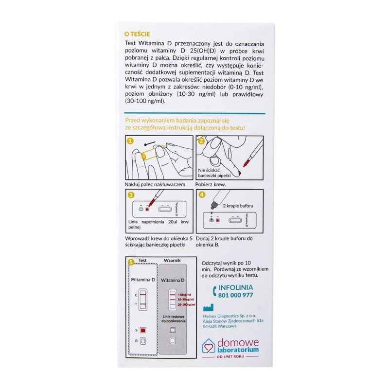 Test Witamina D z krwi, 1 sztuka -  Do samokontroli poziomu witaminy D - 3