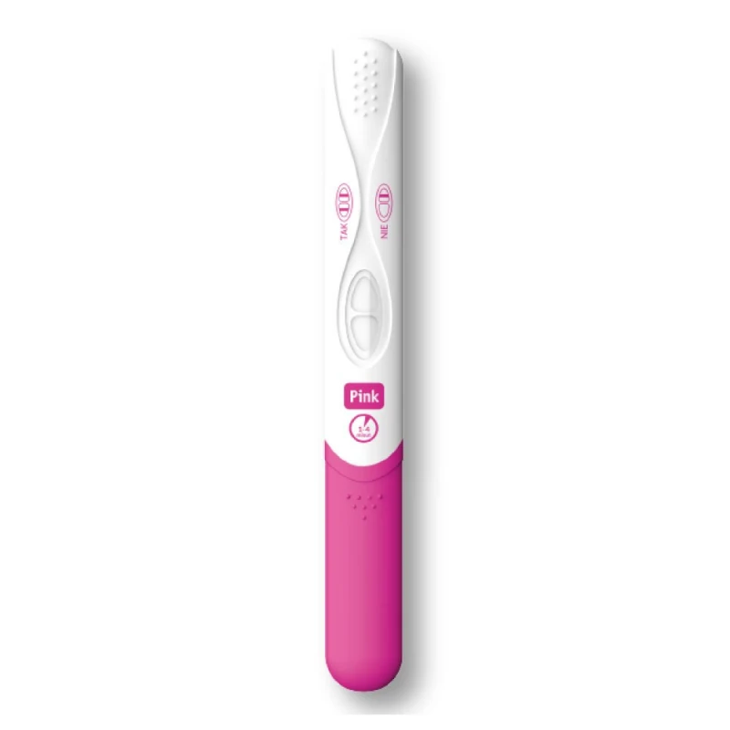 Pink Test Ciążowy Strumieniowy Super Czuły, 1 sztuka - Prosta obsługa, metoda strumieniowa gwarantuje higieniczne i wygodne badanie - 1