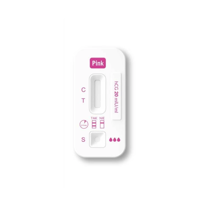 Pink Test Ciążowy Płytkowy, 1 sztuka - Wykrywa ciążę już od 6 dni po zapłodnieniu - 1