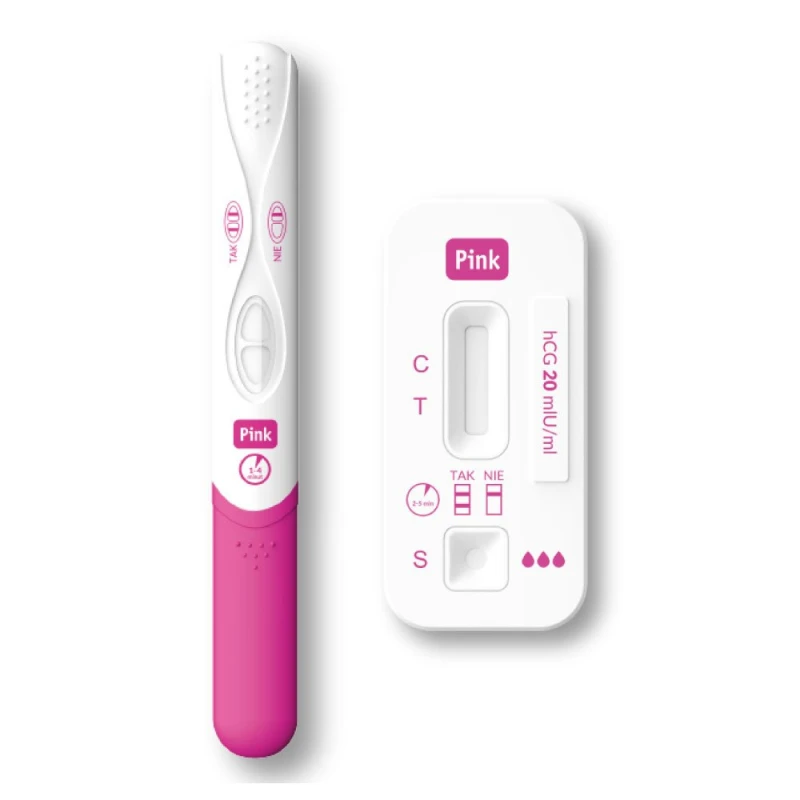 Pink Duo Test Ciążowy, 2  testy  - Zestaw 2 testów: strumieniowy + płytkowy - 1