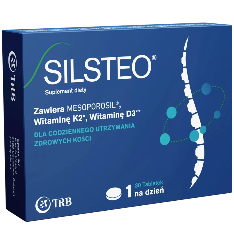 Silsteo, 30 tabletek - Kompleks z przyswajalnym krzemem, D3 i K2 – wsparcie zdrowia kości - 1