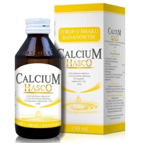Calcium Hasco, syrop o smaku bananowym, 150ml - Syrop z wapniem dla dzieci i dorosłych - 1