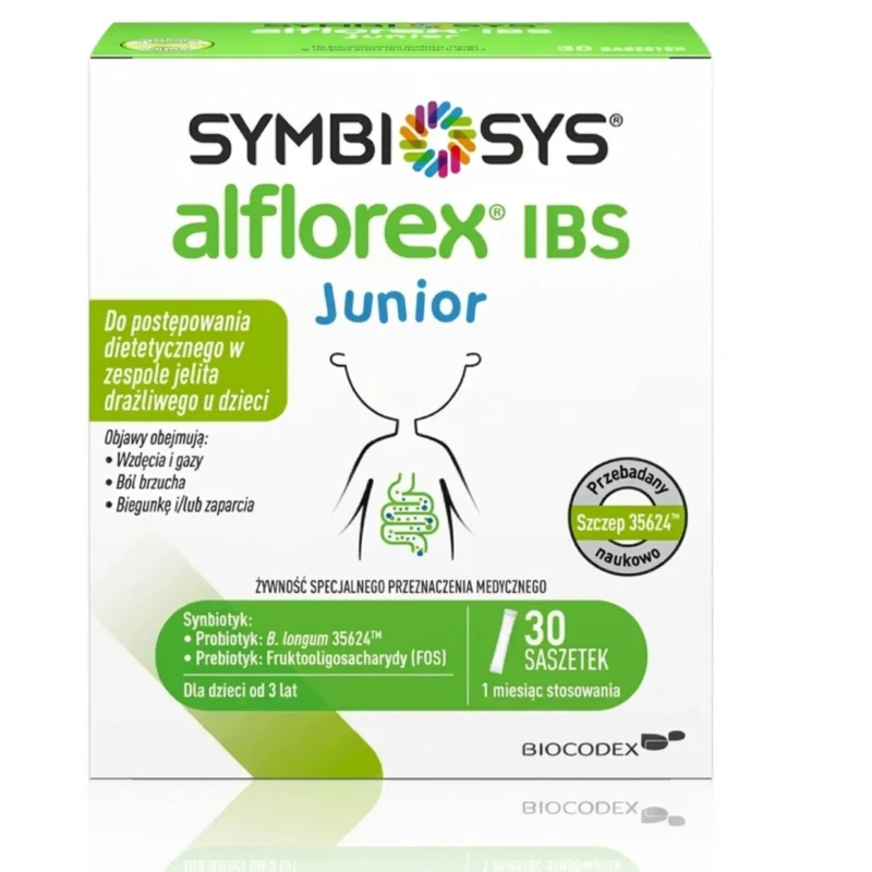 Symbiosys Alflorex IBS Junior, 30 saszetek - Wspomaga łagodzenie wzdęć i bólów brzuch u dzieci z zespołem jelita IBS - 3