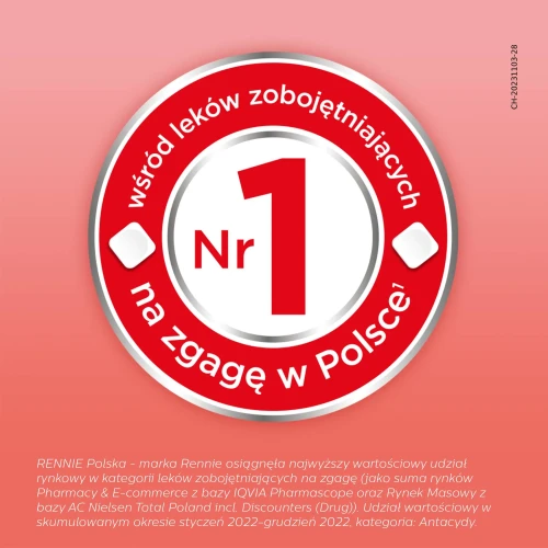 Rennie Antacidum, 48 tabletek do ssania - Zobojętniają nadmiar kwasu solnego w żołądku - 3