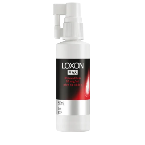 Loxon Max, Minoxidilum 50 mg/ml, płyn na skórę 60 ml - Pobudza porost włosów w łysieniu typu androgenowego  - 1