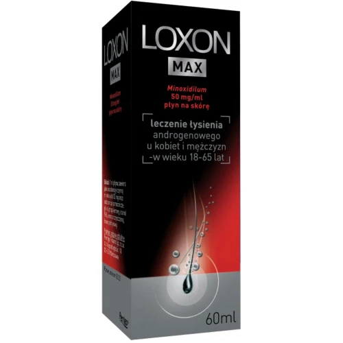 Loxon Max, Minoxidilum 50 mg/ml, płyn na skórę 60 ml - Pobudza porost włosów w łysieniu typu androgenowego  - 2
