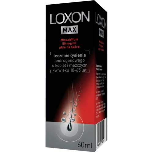 Loxon Max, Minoxidilum 50 mg/ml, płyn na skórę 60 ml - Pobudza porost włosów w łysieniu typu androgenowego  - 3