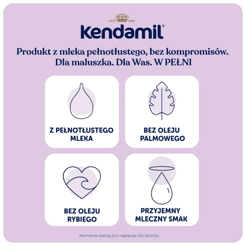 Kendamil Premium 1, Mleko modyfikowane w proszku 0-6 miesięcy, 600 g  - Mleko początkowe dla niemowląt od urodzenia do 6. miesiąca - 4