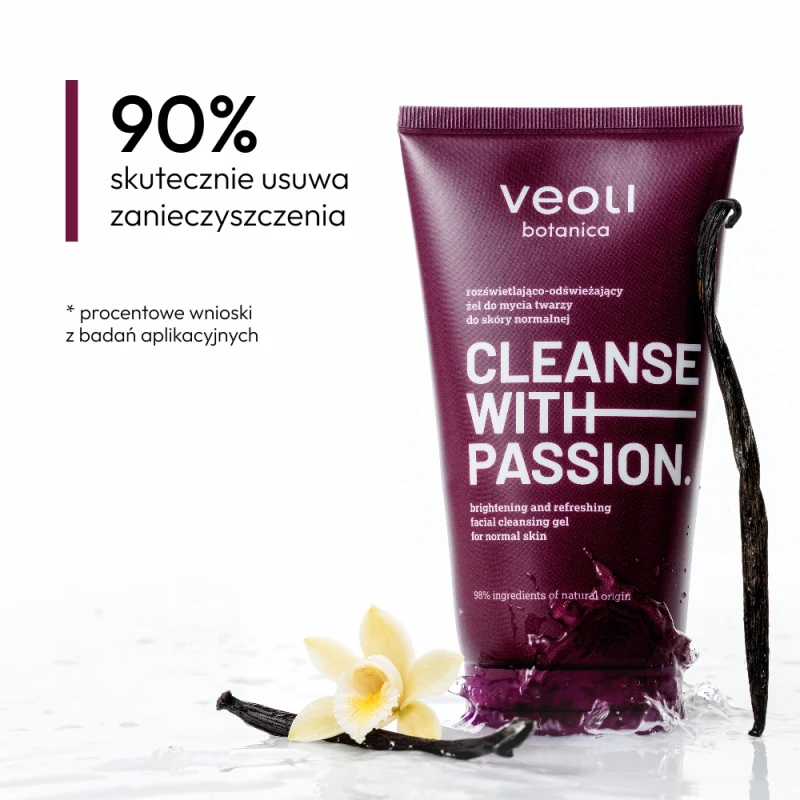 Veoli Botanica Cleanse with Passion, rozświetlający żel do mycia, 150 ml - Do oczyszczania twarzy, szyi i dekoltu skóry tłustej, trądzikowej i mieszanej - 3