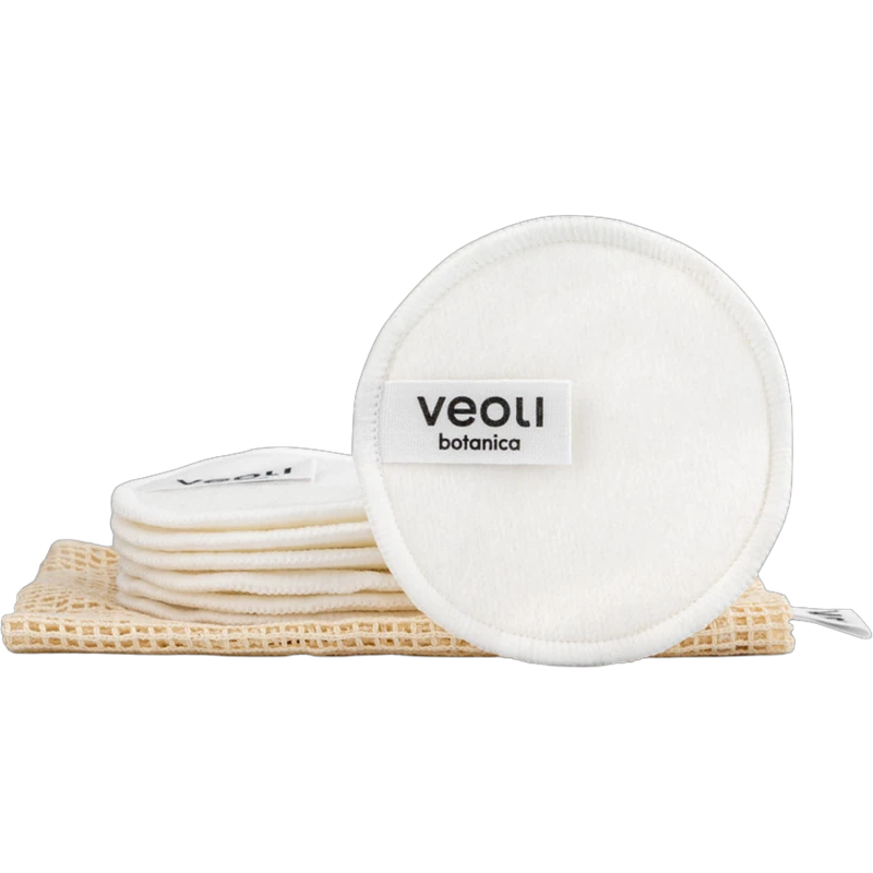 Veoli Botanica Remove & ReLove, bambusowe płatki kosmetyczne, 7 sztuk - Wielorazowe do delikatnego demakijażu - 1