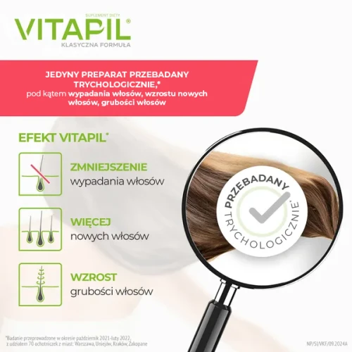 Vitapil, 60 kapsułek - Suplement diety z kompleksem AMIN Q3® oraz biotyną, selenem i cynkiem, które pomagają zachować zdrowe włosy - 2