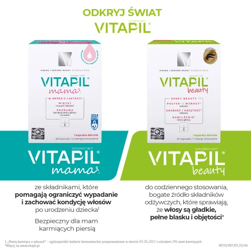 Vitapil, 60 kapsułek - Suplement diety z kompleksem AMIN Q3® oraz biotyną, selenem i cynkiem, które pomagają zachować zdrowe włosy - 3
