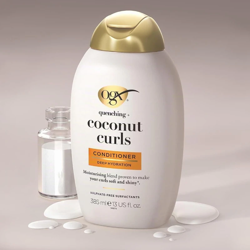OGX Coconut Curls, odżywka do włosów kręconych, 385 ml - Z olejem kokosowym i miodem podkreśla skręt i miękkość loków - 1