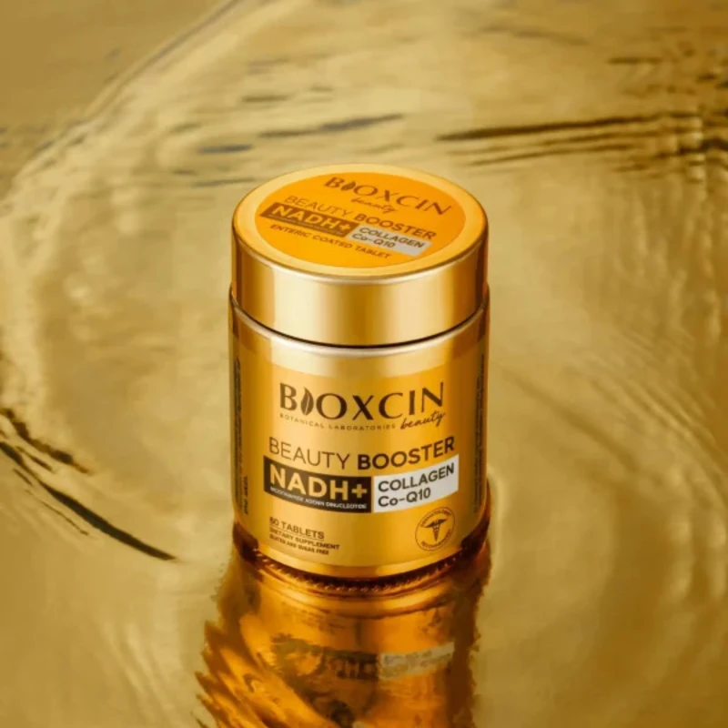 Bioxcin Beauty Booster z biotyną, 60 tabletek - Nutrikosmetyk z resweratrolem i cynkiem na skórę, włosy i paznokcie - 1