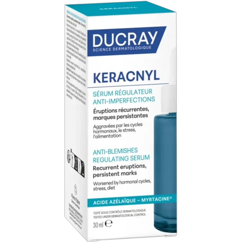 Ducray Keracnyl, serum regulujące przeciw niedoskonałościom, 30 ml - Pomaga regulować nasilenie zmian trądzikowych - 1