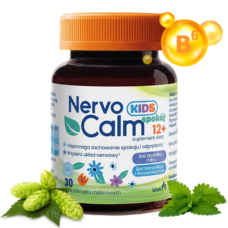 NervoCalm Kids Spokój 12+, 30 żelek - Wsparcie w zachowaniu spokoju i odprężenia w trudnych sytuacjach - 1