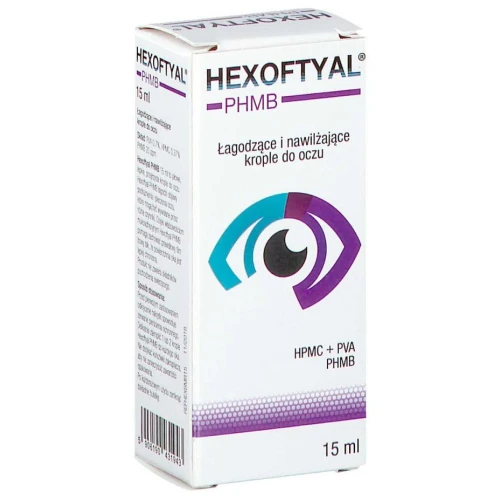 Hexoftyal PHMB, krople do oczu, 15 ml - Łagodzą podrażnienie i pieczenie oczu, nawilżają i chronią powierzchnię oka - 1