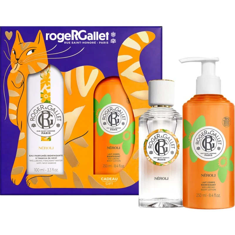 Roger & Gallet Néroli Zestaw - woda zapachowa, 100 ml + perfumowane mleczko do ciała, 250 ml - Z nutami neroli, kwiatu pomarańczy i kocanki włoskiej - 1