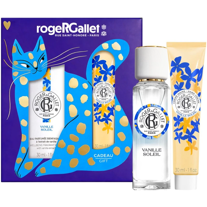 Roger & Gallet Vanille Soleil Zestaw - woda zapachowa, 30 ml + krem do rąk, 30 ml - Elegancki zestaw zapachowy z kremem do rąk - 1