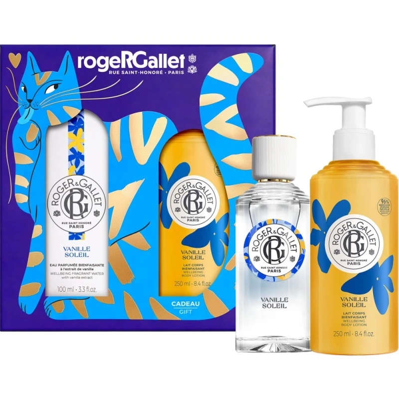 Roger & Gallet Vanille Soleil Zestaw - woda zapachowa, 100 ml + perfumowane mleczko do ciała, 250 ml - Waniliowy rytuał zapachowy i pielęgnacja ciała - 1