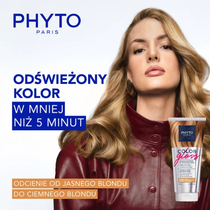 Phyto Color Gloss Maska Koloryzująca Miodowy Blond, 200 ml - Włosy od jasnego do ciemnego blondu - 1