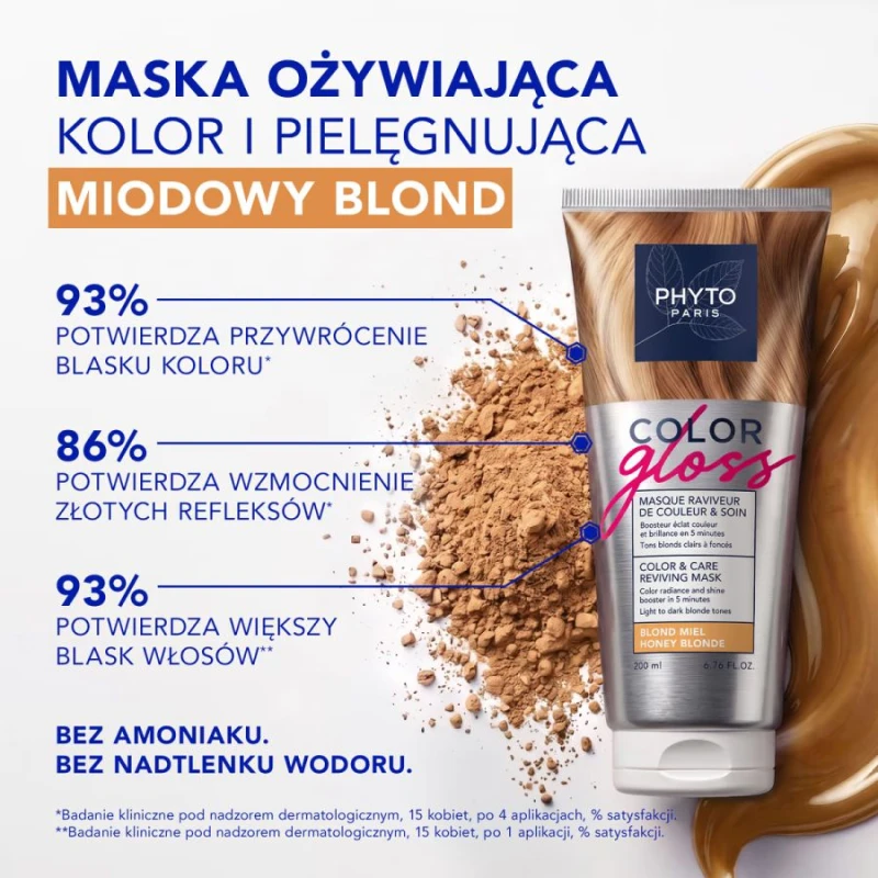 Phyto Color Gloss Maska Koloryzująca Miodowy Blond, 200 ml - Włosy od jasnego do ciemnego blondu - 2