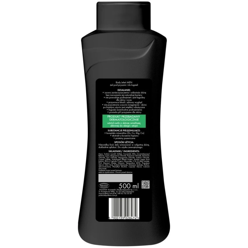 Biały Jeleń Men Odżywienie Żel pod prysznic, 500 ml - Do codziennej pielęgnacji i odświeżenia skóry - 1