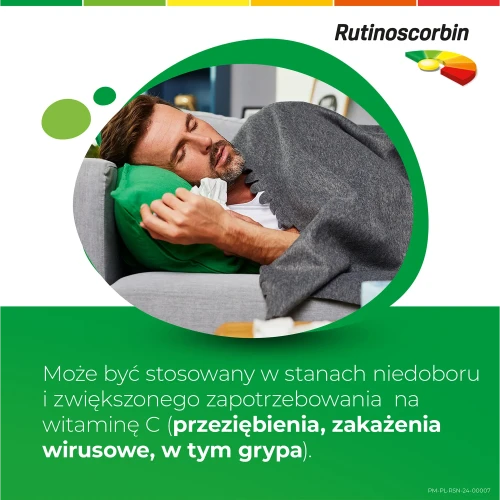 Rutinoscorbin, 90 tabletek powlekanych  - Stosowane w stanach niedoboru i zwiększonego zapotrzebowania na witaminę C - 6