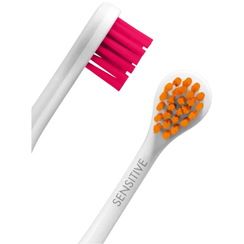 Curaprox Hydrosonic Sensitive, czerwony/pomarańczowy, końcówki do szczoteczki sonicznej, 2 sztuki - Do wrażliwych zębów i krwawiących dziąseł - 1