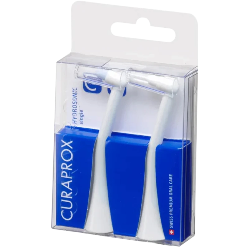 Curaprox Hydrosonic Pro Single niebieski/biały, końcówki do szczoteczki sonicznej, 2 sztuki - 1