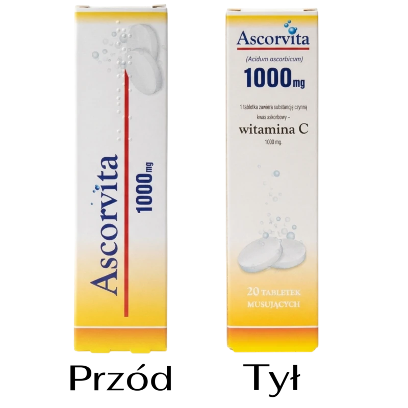 Ascorvita 20 tabletek musujących - Produkt leczniczy z witaminą C - 1