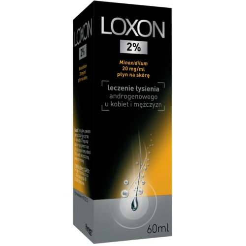 Loxon 2% Minoxidilum 20 mg/ml, płyn na skórę, 60 ml - Do wcierania w skórę głowy przy łysieniu typu androgenowego u kobiet i mężczyzn - 2
