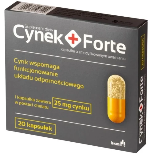 Cynek+Forte, 20 kapsułek - Chelat cynku wpiera prawidłowe funkcjonowanie układu odpornościowego - 2