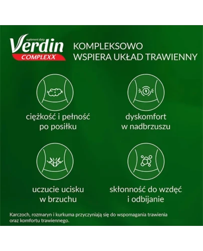 Verdin Complexx,  30 tabletek powlekanych - Z kurkumą, karczochem i rozmarynem, które wspierają pracę wątroby i dróg żółciowych - 1