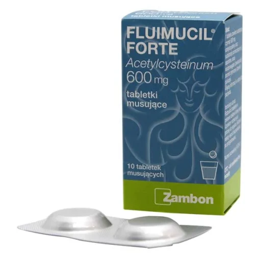 Fluimucil Forte, 10 tabletek musujących - Rozrzedza wydzielinę i ułatwia jej odkrztuszanie - 1