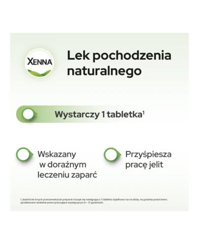 Xenna Extra Comfort tabletki dojelitowe, 10 sztuk - Do stosowania w doraźnym leczeniu zaparć - 1
