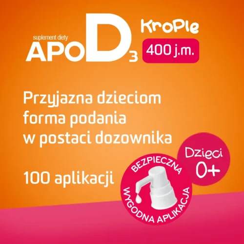 ApoD3 krople 400 j.m., 10ml - Suplement diety z witaminą D postaci kropli zawieszonych w oleju słonecznikowym dla noworodków, niemowląt oraz dzieci powyżej 1. roku życia - 8