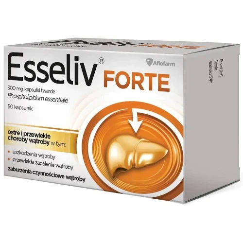 Esseliv forte, 300 mg, 50 kapsułek twardych - Z fosfolipidami z nasion soi, które wspomagają leczenie zaburzeń wątroby i dróg żółciowych - 2