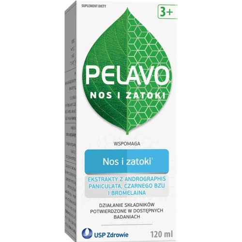 Pelavo Nos i Zatoki syrop, 120 ml - Z ekstraktami roślinnymi, witaminą C i cynkiem - 1