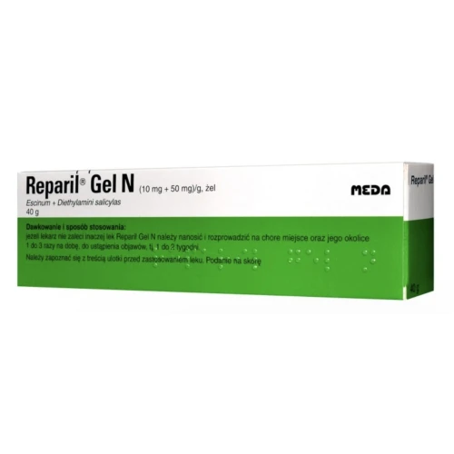 Reparil Gel N żel, 40 g - Który działa przeciwzapalnie oraz leczy stłuczenia i krwiaki - 1