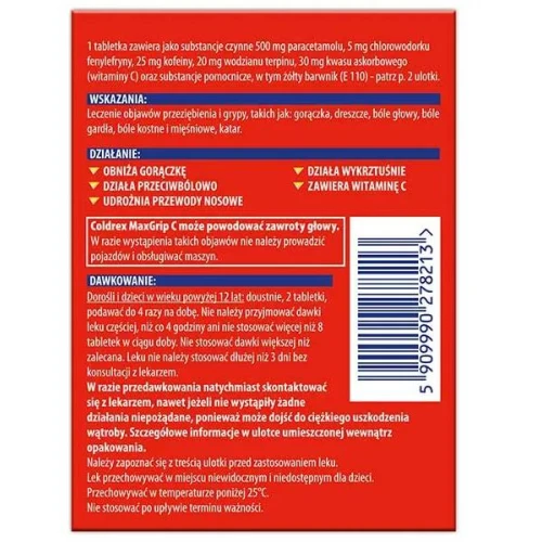 Coldrex MaxGrip C, 12 tabletek - Leczy objawy przeziębienia i grypy - 2
