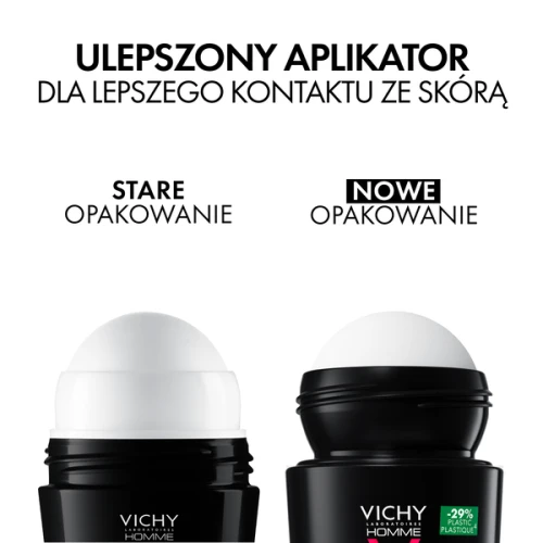 Vichy Homme antyperspirant 72h dla mężczyzn, roll-on 50 ml   - Redukuje nadmierne wydzielanie potu, zapewnia uczucie komfortu  - 3