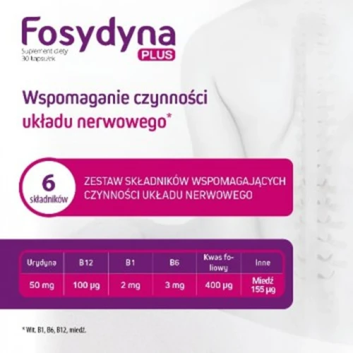 Fosydyna Plus, 30 kapsułek - Suplement diety z urydyną i witaminami z grupy B - 3