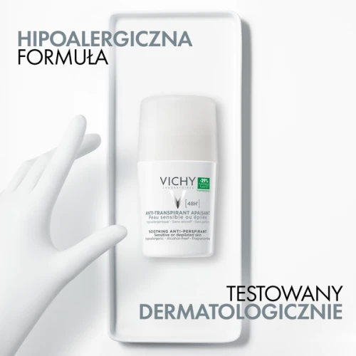 Vichy antyperspirant 48h do skóry wrażliwej, roll-on 50 ml - Łagodna formuła minimalizuje ryzyko podrażnień po depilacji - 3