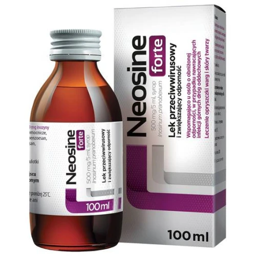 Neosine forte, 500 mg/ 5 ml, syrop 100 ml - Inosinum pranobexum 500 mg/5 ml, syrop - 1