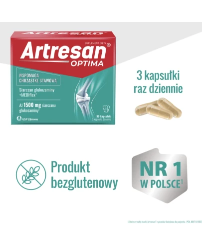 Artresan Optima, 90 kapsułek - Z formułą MEDIflex i glukozaminą - 1