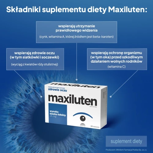Maxiluten, luteina 24 mg, 30 tabletek - Z Luteiną i zeaksantyną, które wspierają wzrok  - 2