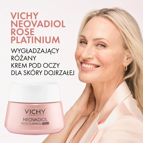 Vichy Neovadiol Rose Platinium, krem pod oczy, 15 ml - Z kofeiną do skóry dojrzałej, nadaje różany blask - 1