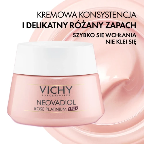 Vichy Neovadiol Rose Platinium, krem pod oczy, 15 ml - Z kofeiną do skóry dojrzałej, nadaje różany blask - 2