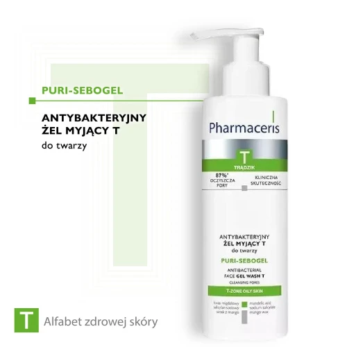 Pharmaceris T Puri-Sebogel, antybakteryjny żel myjący do twarzy, 190 ml - Do codziennego oczyszczania skóry trądzikowej - 1